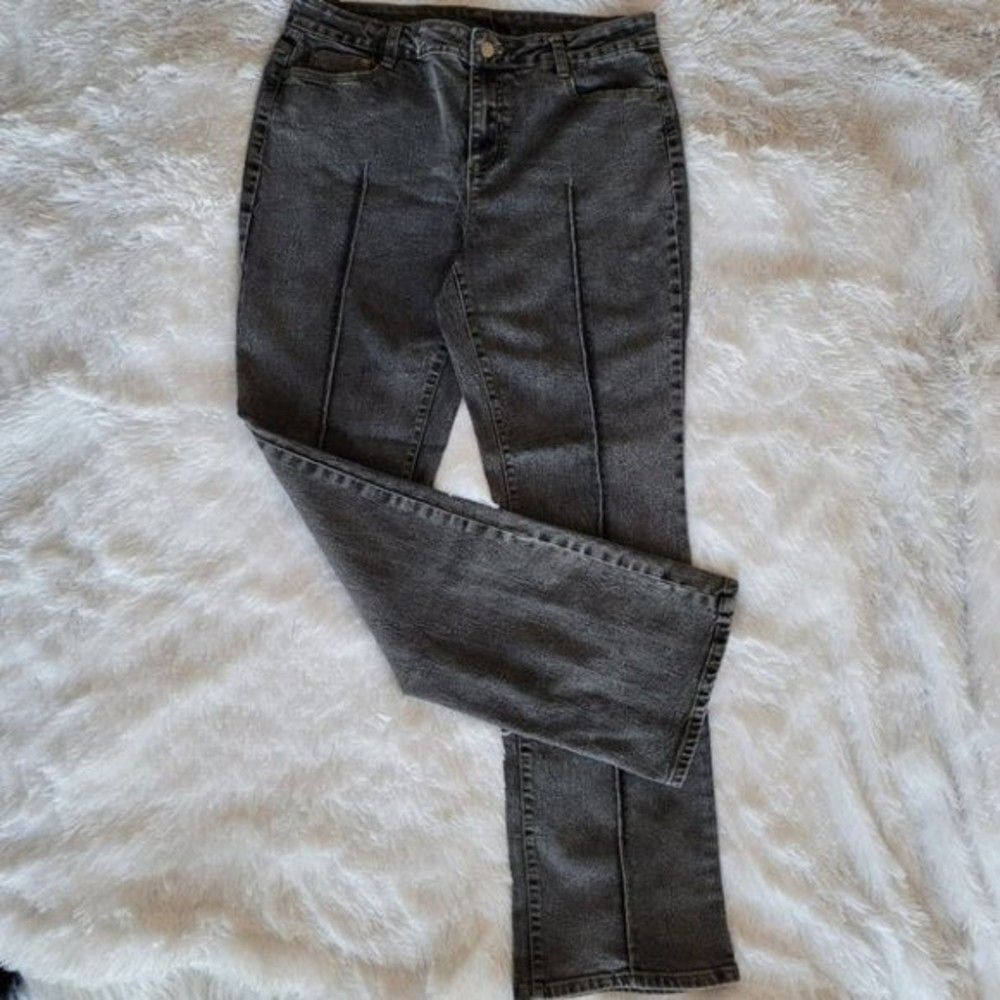 Soft Surroundings acid-wash high-waisted jeans size 10